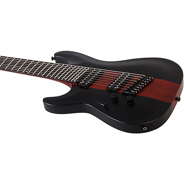 Schecter Guitar Research C-8 Multiscale Rob Scallon Left-Handed Electric Guitar Satin Dark Roast