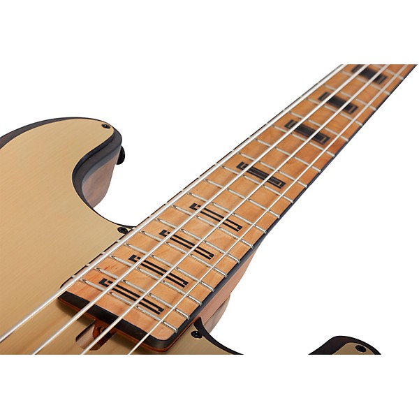 Schecter Guitar Research Model T Exotic Ziricote 4 Electric Bass Natural Satin