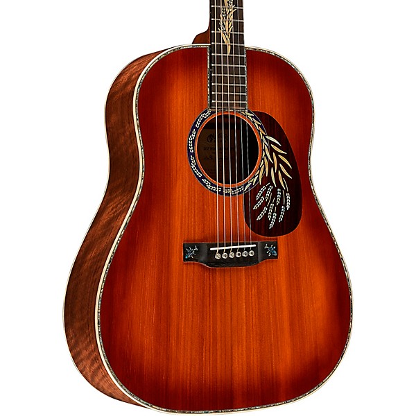 Martin Limited-Edition Hops and Barley Dreadnought Acoustic Guitar Toasted Burst