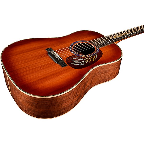 Martin Limited-Edition Hops and Barley Dreadnought Acoustic Guitar Toasted Burst