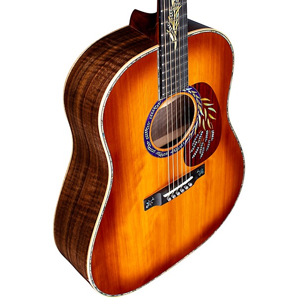 Martin Limited-Edition Hops and Barley Dreadnought Acoustic Guitar Toasted Burst