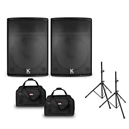 Kustom KPX Powered Speaker Package With Stands and Tote Bags 12" Mains