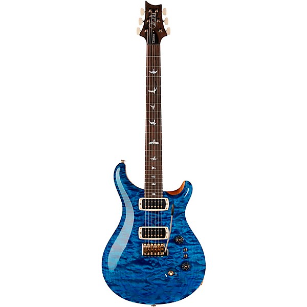 PRS Wood Library Custom 24-08 With Stained Maple Neck and Ziricote Fretboard Electric Guitar Aquamarine