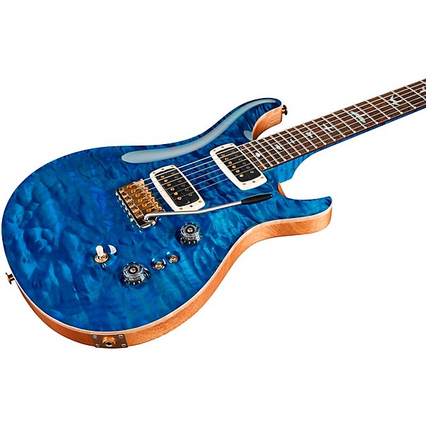 PRS Wood Library Custom 24-08 With Stained Maple Neck and Ziricote Fretboard Electric Guitar Aquamarine