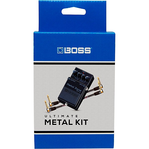 BOSS 30th Anniversary MT-2-3A Metal Zone Effects Pedal and Two 6" Jumper Cable Promo Pack Black