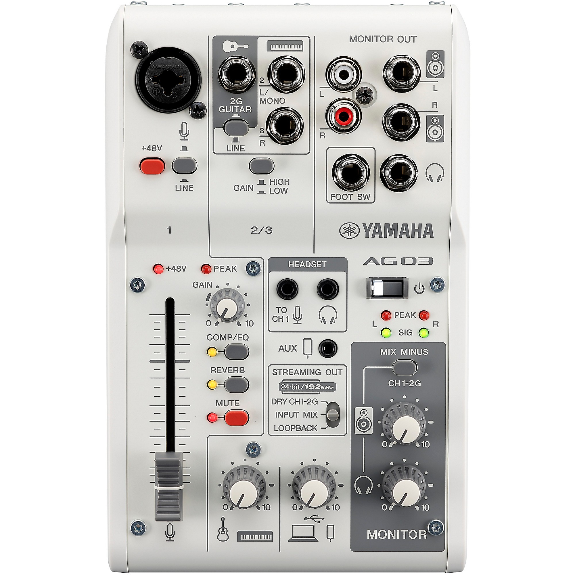 AG03MK2 3-Channel Loopback Audio USB Mixer - Yamaha USA