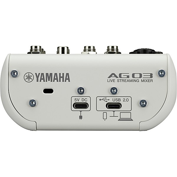 Yamaha AG03MK2 3-Channel Live Streaming Loopback Audio USB Mixer White