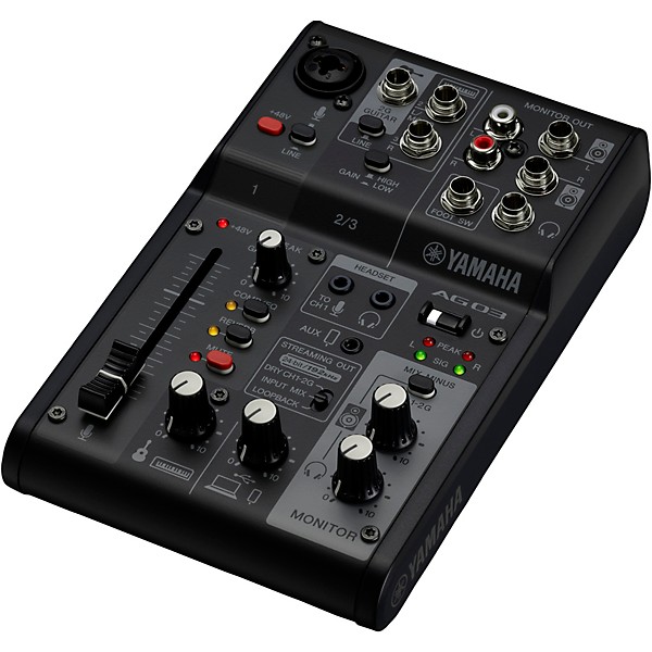 Yamaha AG03MK2 3-Channel Live Streaming Loopback Audio USB Mixer Black