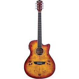 Washburn Deep Forest Burl ACE Acoustic-Electric Guitar Amber Fade