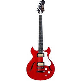 Harmony Comet Semi-Hollow Electric Guitar Trans Red