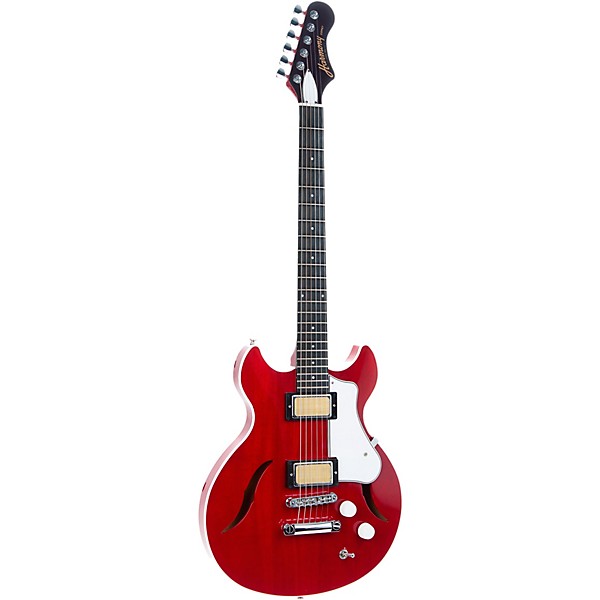 Harmony Comet Semi-Hollow Electric Guitar Trans Red