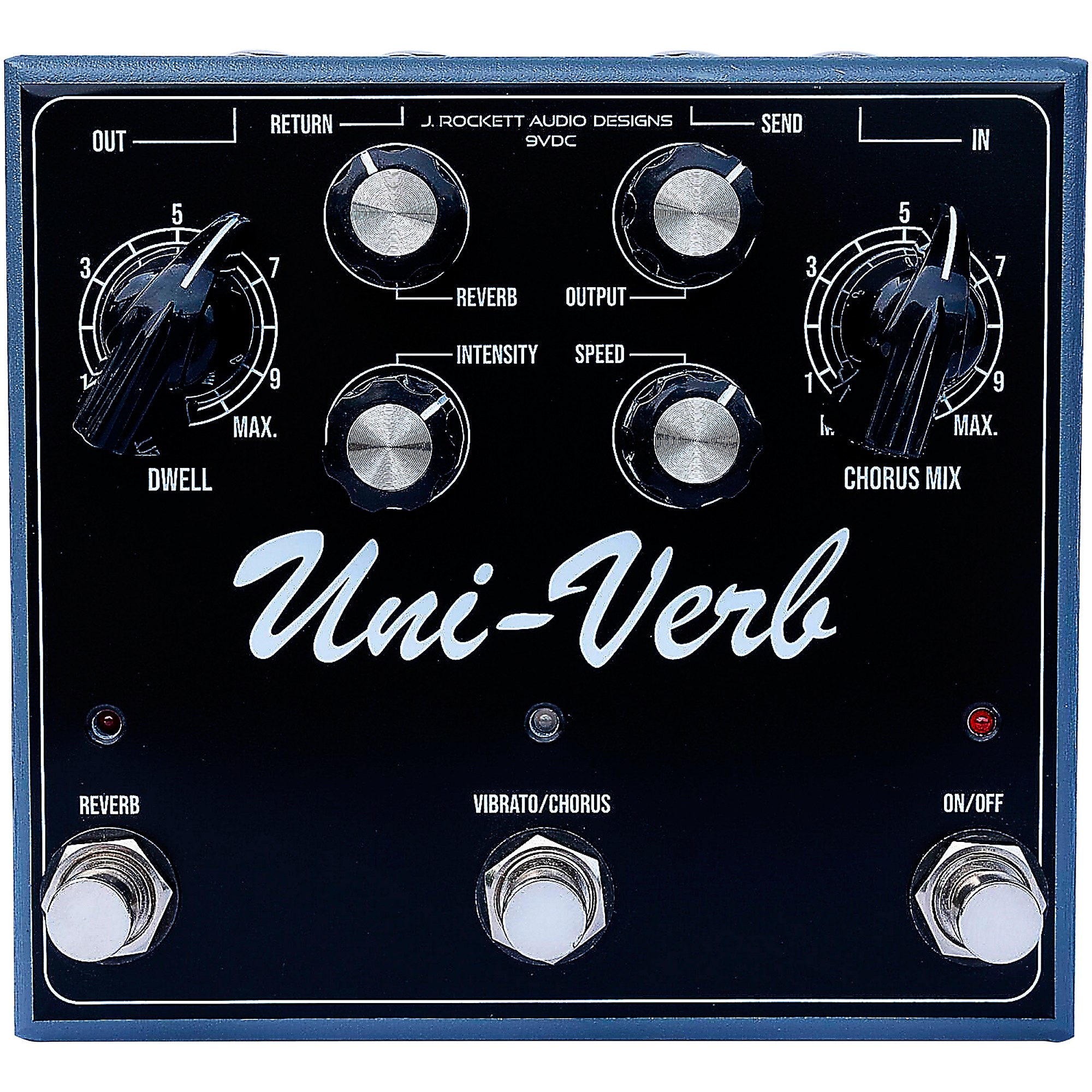 J.Rockett Audio Designs Uni-Verb Reverb Effects Pedal Black