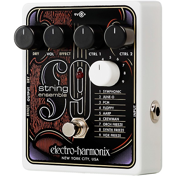 Electro-Harmonix STRING9 String Ensemble and String Synthesizer Effects Pedal Black and White