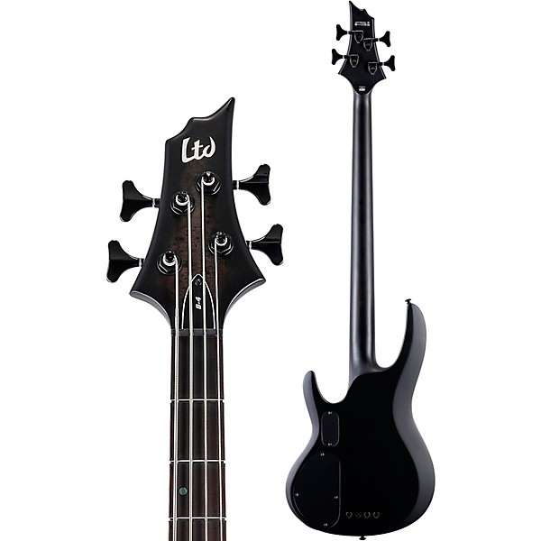 ESP LTD B-4 Electric Bass Guitar Ebony Charcoal Burst Satin
