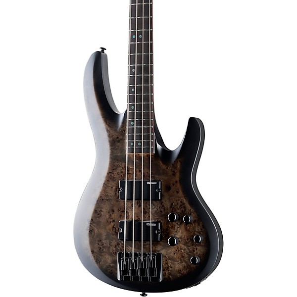 ESP LTD B-4 Electric Bass Guitar Ebony Charcoal Burst Satin