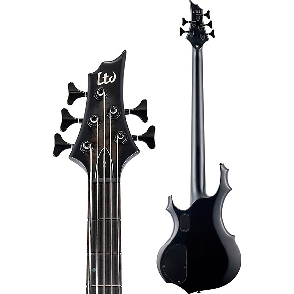 ESP LTD F-5 String Electric Bass Guitar Ebony Charcoal Burst Satin