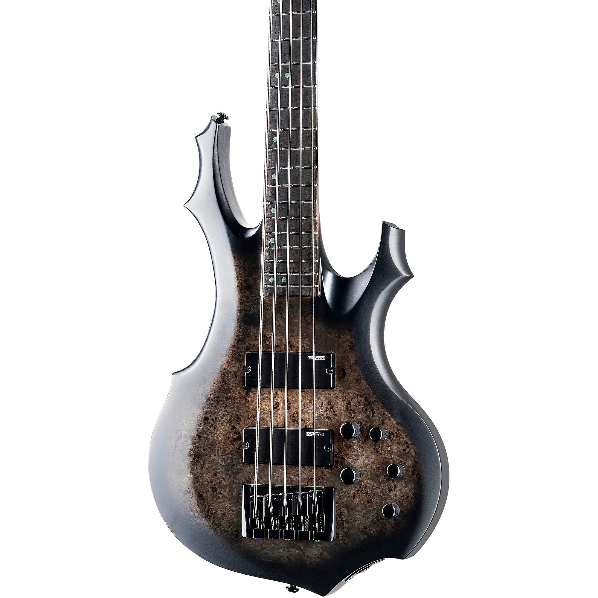 ESP LTD F-5 String Electric Bass Guitar Ebony Charcoal Burst Satin