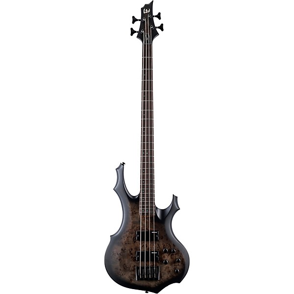 ESP LTD F-4 Electric Bass Guitar Ebony Charcoal Burst Satin