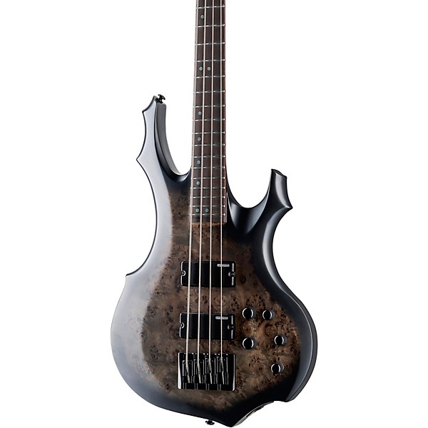 ESP LTD F-4 Electric Bass Guitar Ebony Charcoal Burst Satin