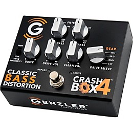 Genzler Amplification CRASH BOX-4 Classic Bass Distortion Effects Pedal Black