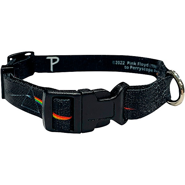 Perri's Pink Floyd Prisms Logo Dog Collar Black Small