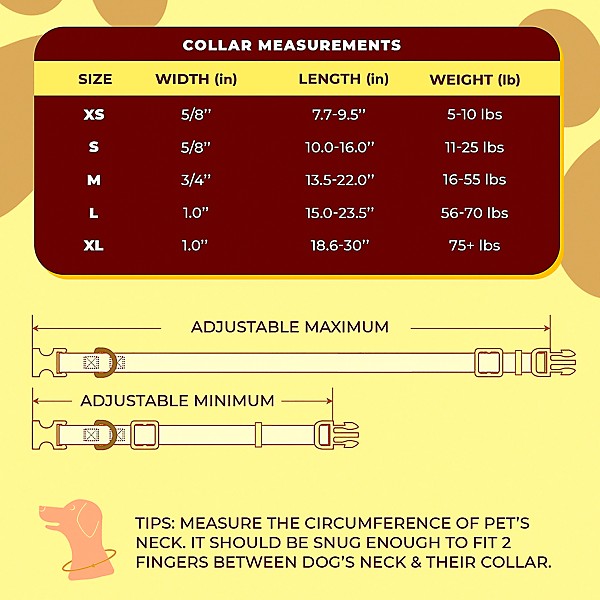 Fender Dog Collar Black/Yellow/Red Small