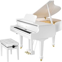 Roland GP609 Digital Grand Piano With Bench Polished White