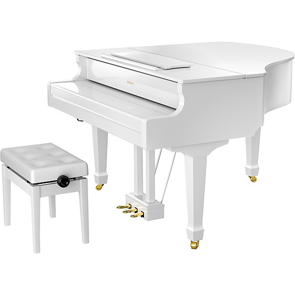 Roland GP609 Digital Grand Piano With Bench Polished White