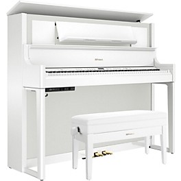 Roland LX708 Premium Digital Upright Piano With Bench Polished White