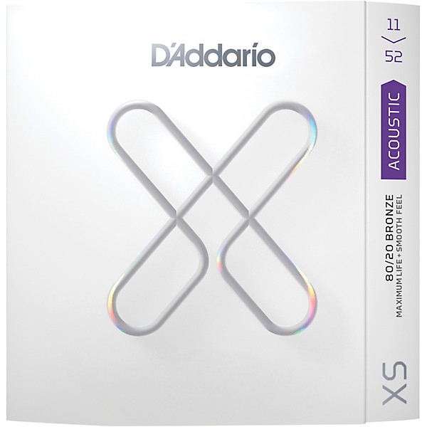 D'Addario XS Acoustic 80/20 Bronze Coated Guitar Strings Custom Light (11-52)
