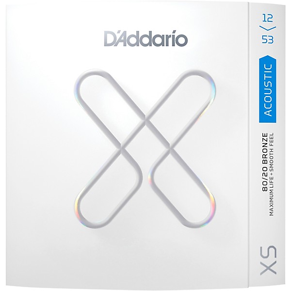 D'Addario XS Acoustic 80/20 Bronze Coated Guitar Strings Light (12-53)