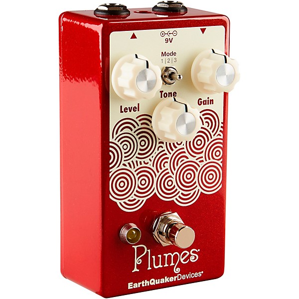 Earthquaker Devices Plumes Small Signal Shredder, Twin House Music Custom  Raspberry Red/Light Blue - Twin House Music