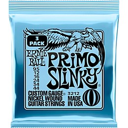 Ernie Ball Primo Slinky Nickel Wound Electric Guitar Strings 3-Pack 9.5 - 44