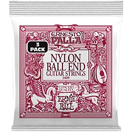 Ernie Ball Ernesto Palla Black & Gold Ball-End Nylon Classical Guitar Strings 3-Pack 28 - 42