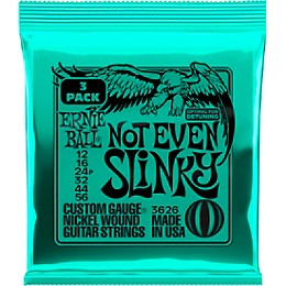 Ernie Ball Not Even Slinky Nickel Wound 12-56 Electric Guitar Strings 3-Pack 12 - 56