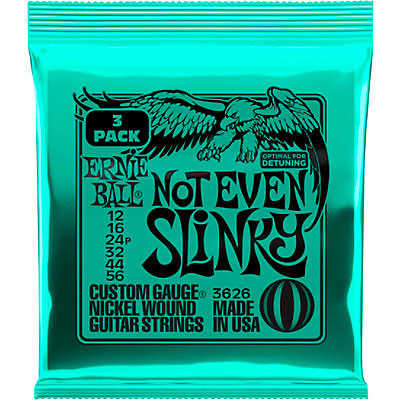 Ernie Ball Not Even Slinky Nickel Wound 12-56 Electric Guitar Strings 3-Pack 12 56 for sale