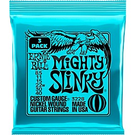 Ernie Ball Mighty Slinky Nickel Wound 8.5-40 Electric Guitar Strings 3-Pack 8.5 - 40