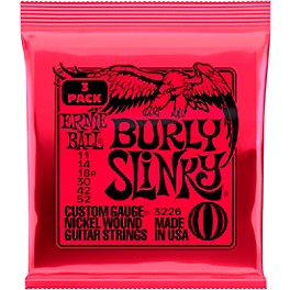 Ernie Ball Burly Slinky Nickel Wound Electric Guitar Strings 3-Pack 11 - 52