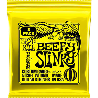 Ernie Ball Beefy Slinky Nickel Wound 11-54 Electric Guitar Strings 3-Pack 11 54 for sale
