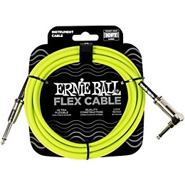 Ernie Ball Flat Ribbon Stereo Patch Cable, Single 10 ft. Green