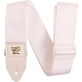 Ernie Ball Polypro White Leather Guitar Strap White Ernie Ball Polypro White Leather Guitar Strap White