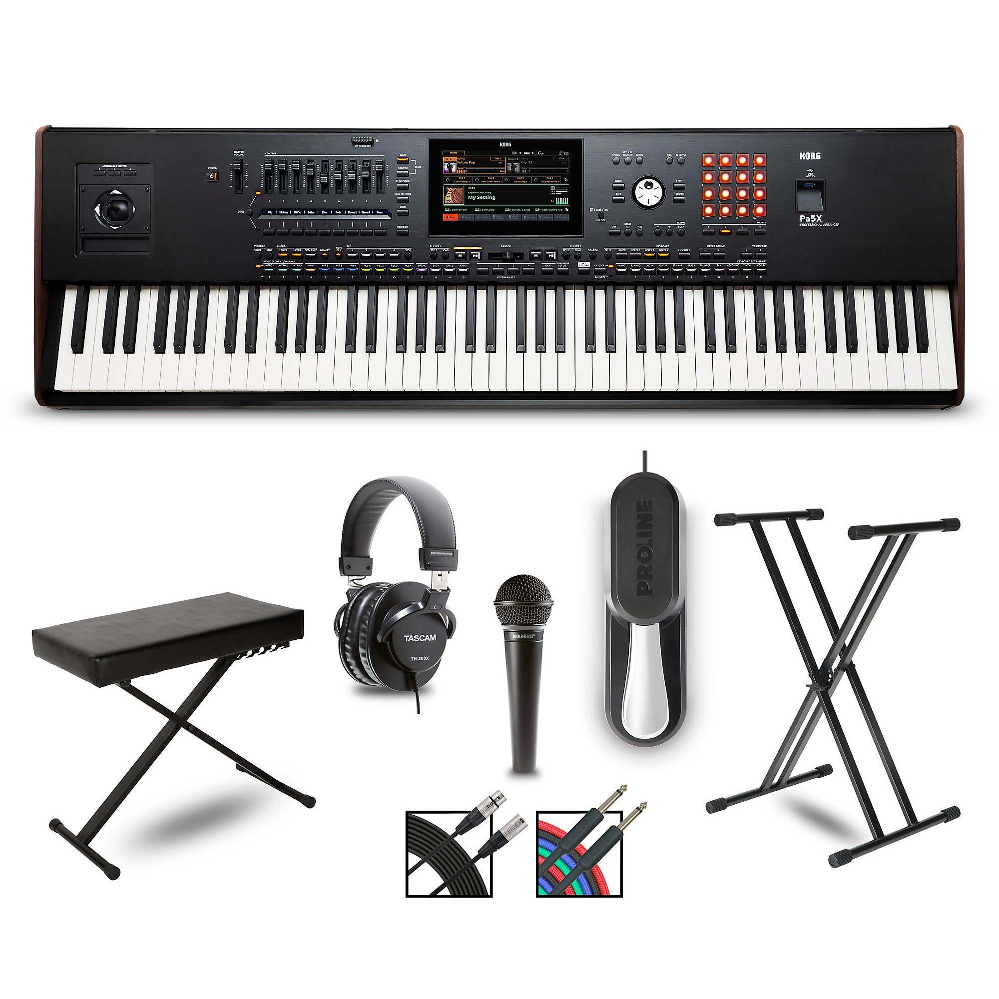 KORG Pa5X 88-Key Arranger With Stand, Pedal, Bench, Headphones