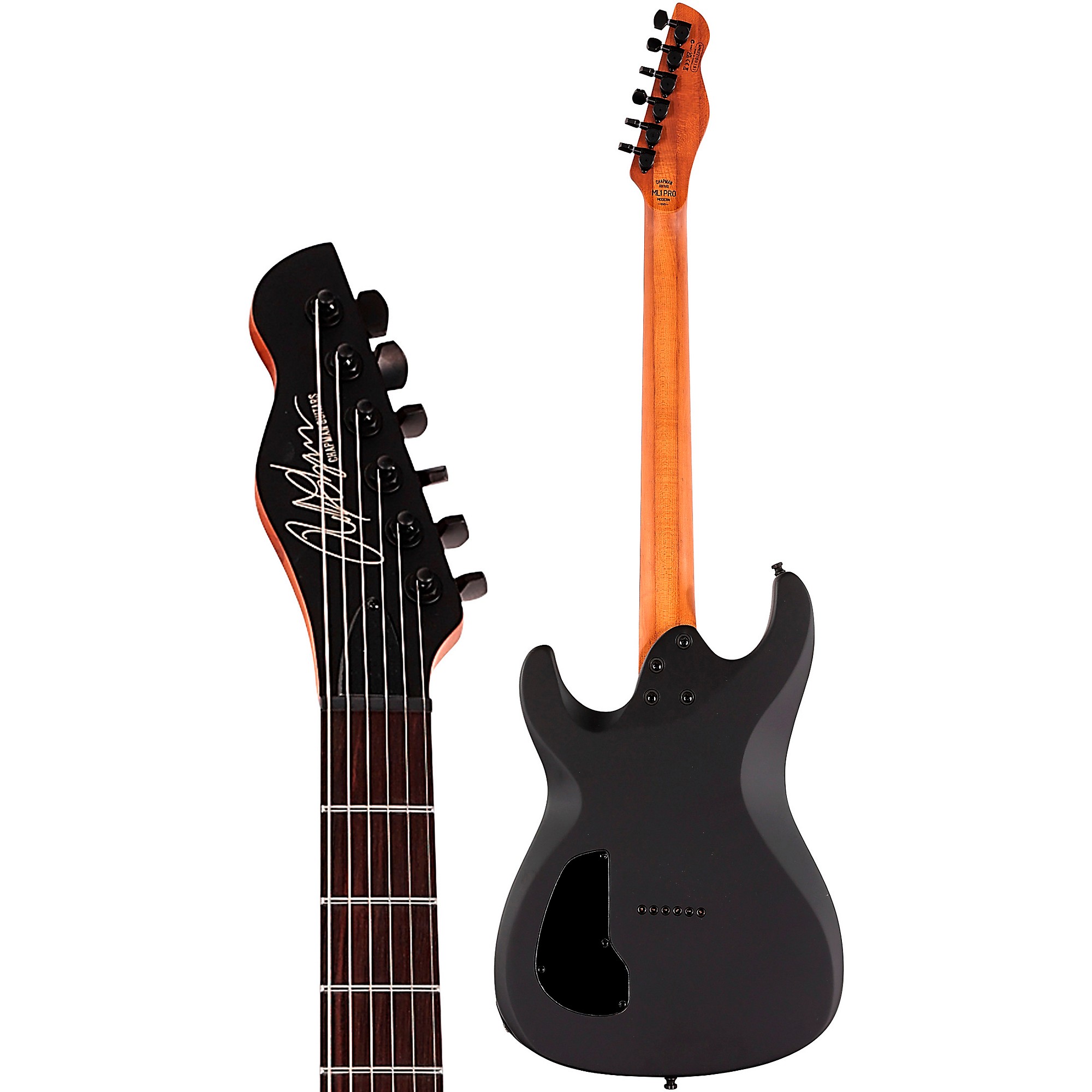 ギター Chapman Guitars ML1 (Satin Black Finish) Chapman ML1 Pro Modern Electric Guitar Cyber Black Satin Metallic