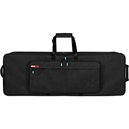 Gator GKP76-BLK Semi-Rigid Lightweight Pro Wheeled Case for 76-Note Keyboards; Charcoal Black Electric Blue Interior