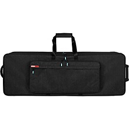 Gator GKP76-BLK Semi-Rigid Lightweight Pro Wheeled Case for 76-Note Keyboards; Charcoal Black Electric Blue Interior