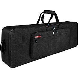 Gator GKP76-BLK Semi-Rigid Lightweight Pro Wheeled Case for 76-Note Keyboards; Charcoal Black Electric Blue Interior