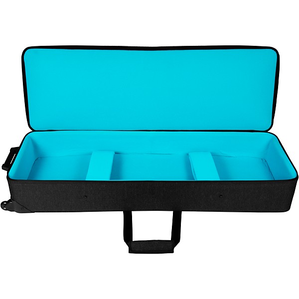Gator GKP76-BLK Semi-Rigid Lightweight Pro Wheeled Case for 76-Note Keyboards; Charcoal Black Electric Blue Interior
