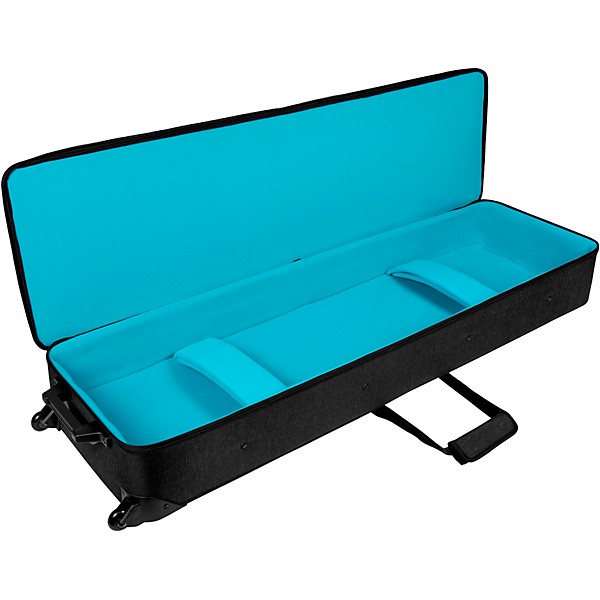 Gator GKP88-BLK Semi-Rigid Lightweight Pro Wheeled Case for 88-Note Keyboards; Charcoal Black With Electric Blue Interior