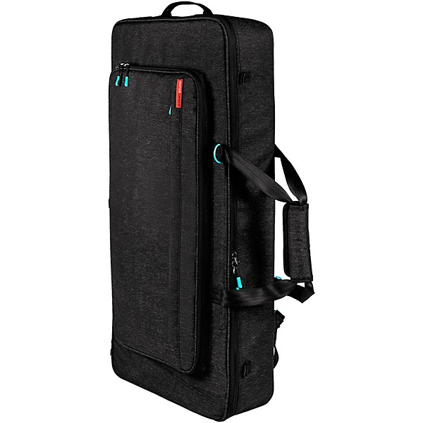 Gator GTKP61-BLK Transit Series Protective Gig Bag for 61-Note Keyboards; Charcoal Black With Electric Blue Interior