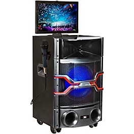 Open Box VocoPro 120W Wi-Fi Karaoke System With 14" Touchscreen and Sound-Activated LED Woofer Light Level 1